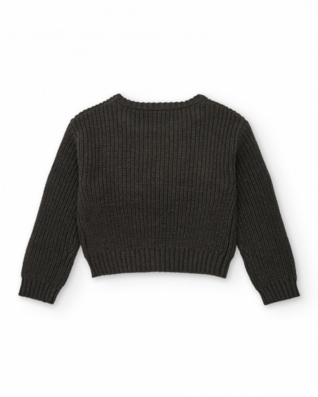 Black sweater with brightly colored "LOVE" letters for girls Crazy Feelings collection