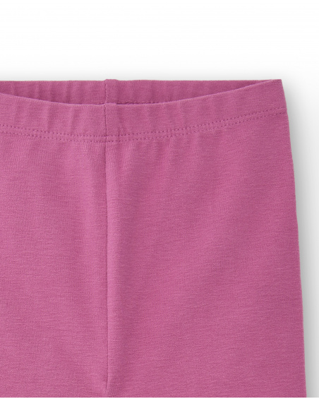 Pink leggings with snowflake and heart detail for girls from the Freezy collection