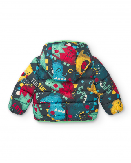 Boys padded jacket with dinosaur print from the Cyber Dino collection tuc tuc