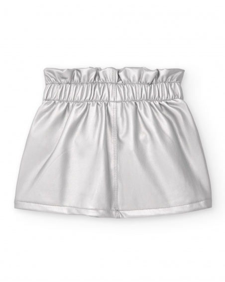 Silver skirt for girls with star print from the Cosmic Girl collection