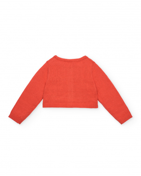 Girl's red jacket with heart print from the Cartoon Calling collection