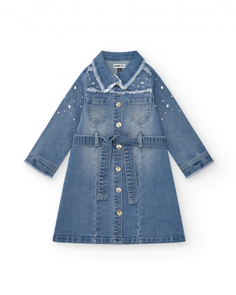 Denim shirt dress for girls from The Land of Ice collection