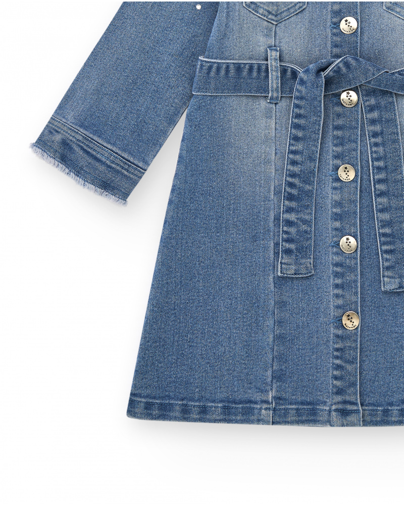 Denim shirt dress for girls from The Land of Ice collection