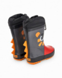 Black and red rain boots for boys with character design, Cartoon Calling collection. Black and red rain boots for boys with character design, Cartoon Calling collection.
