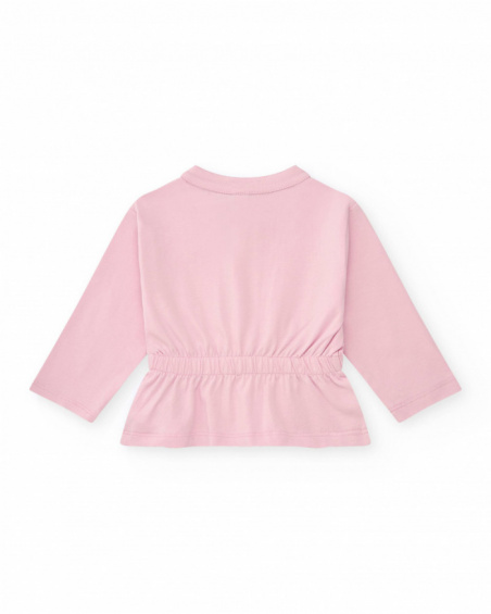 Conjunto de punto para niña de tres piezas en color blanco y