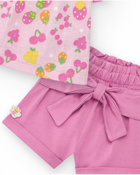 Conjunto para niña con camiseta de punto sin mangas estampada
