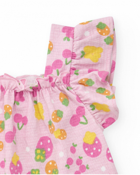 Conjunto para niña con camiseta de punto sin mangas estampada
