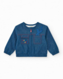 Chaqueta denim para niño con bolsillos y bordados