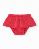 Girls' outfit with checkered blouse and red ruffled panties