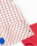 White dress with red checks and matching red panties