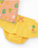 Girls' outfit with floral blouse and yellow panties