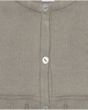 Beige knitted jacket for girls with shiny buttons