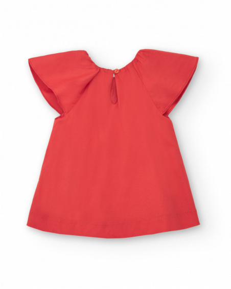 Orange dress for girls with ruffles