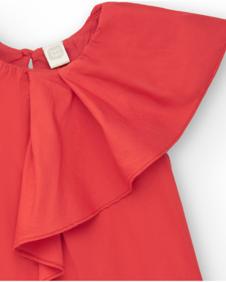Orange dress for girls with ruffles