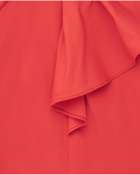 Orange dress for girls with ruffles