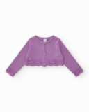 Lilac jacket for girls with buttons and details