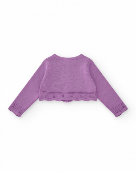 Lilac jacket for girls with buttons and details