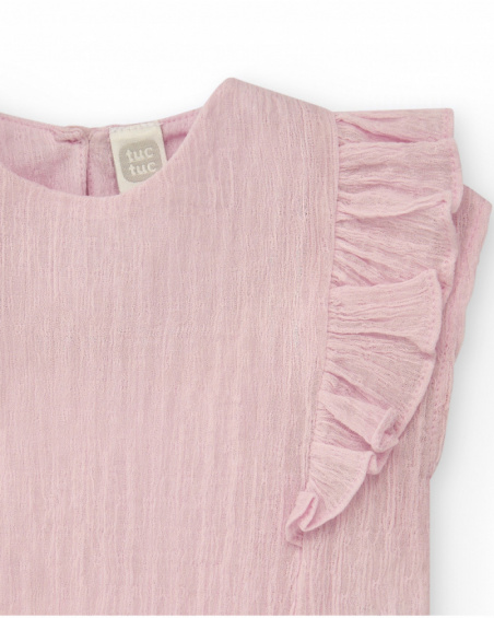 Light pink shirt for girls with ruffles