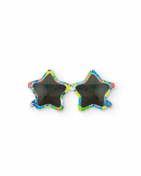Blue sunglasses for girls with star-shaped frame