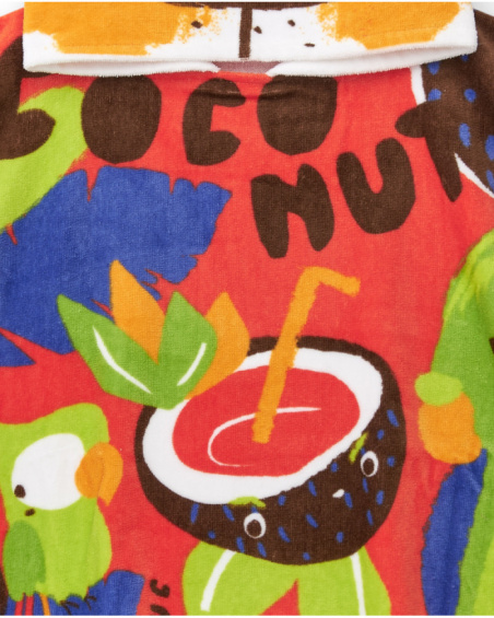 Poncho towel for boys with animal hood