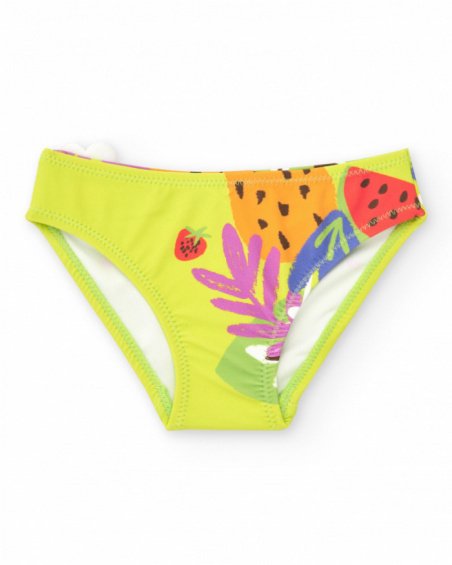 Swim slip for girls with tropical fruit print