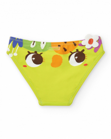 Swim slip for girls with tropical fruit print