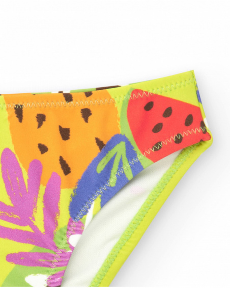 Swim slip for girls with tropical fruit print