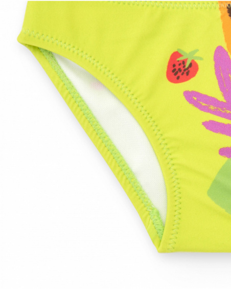 Swim slip for girls with tropical fruit print