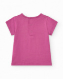 Lilac T-shirt for girls with tropical print and message Lilac T-shirt for girls with tropical print and message