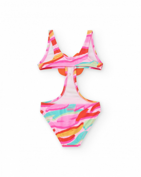 Multicolor trikini for girls with decorative animal face