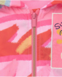 Multicolor windbreaker for girls with hood and zipper