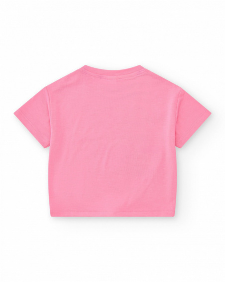 Girls outfit with two T-shirts and printed shorts