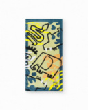 Green towel for boys with dinosaur print Green towel for boys with dinosaur print