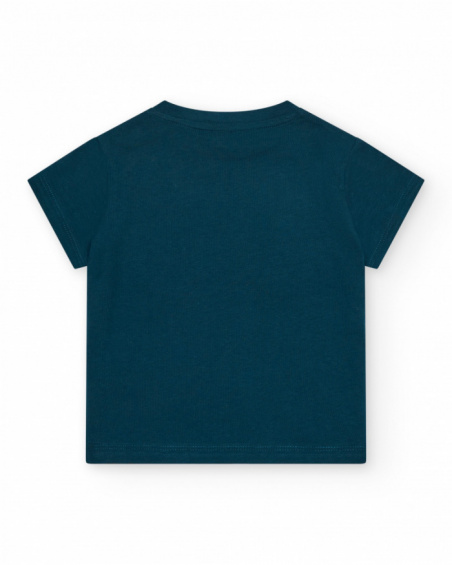 Green and yellow T-shirt for boys with lens design