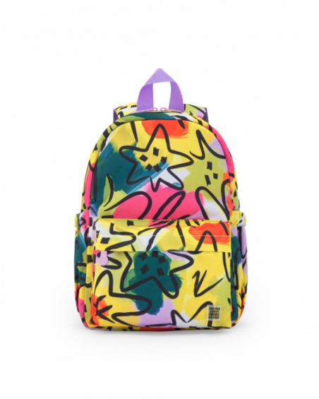 Multicolor backpack for girls with adjustable lilac straps Multicolor backpack for girls with adjustable lilac straps