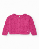 Pink jacket for girls with front buttons