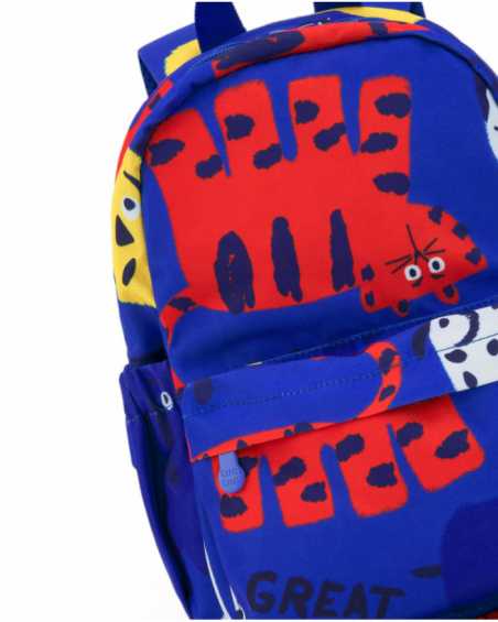 Blue backpack for boys with print and adjustable straps Blue backpack for boys with print and adjustable straps