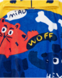 Blue and yellow poncho towel for boys with hood and ears