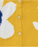 Yellow jacket for girls with floral print