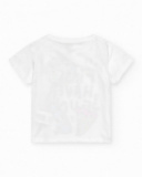 Boys' outfit with white T-shirt and black shorts