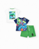 Blue T-shirt for boys with marine print