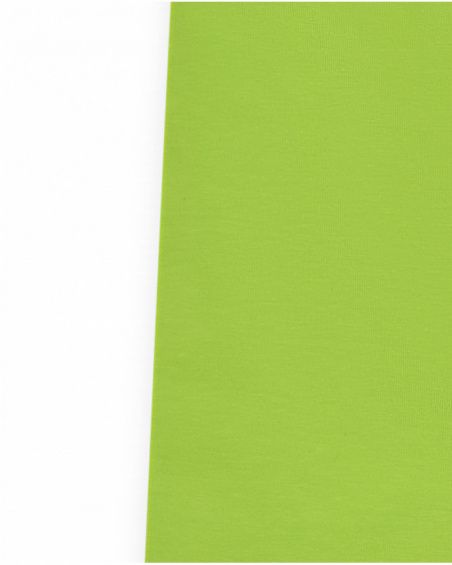 Lime green girls' short leggings with an elastic waistband.