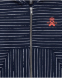 Boys' sweatshirt in blue with a zipper and pockets