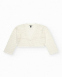 Girls' jacket in white with buttons.