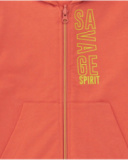 Sweatshirt for boys in red with hood and zipper