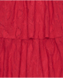 Dress for girls in red with ruffles and off-shoulder design