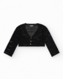 Cárdigan para niña en negro de manga larga y cierre con botones