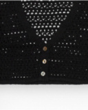 Cárdigan para niña en negro de manga larga y cierre con botones