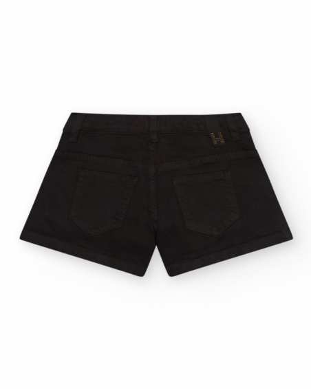 Black shorts for girls decorated with colorful studs.
