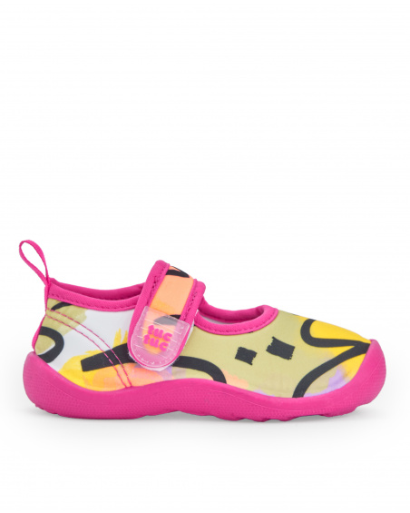 Zapato de agua para niña multicolor con cierre de velcro
